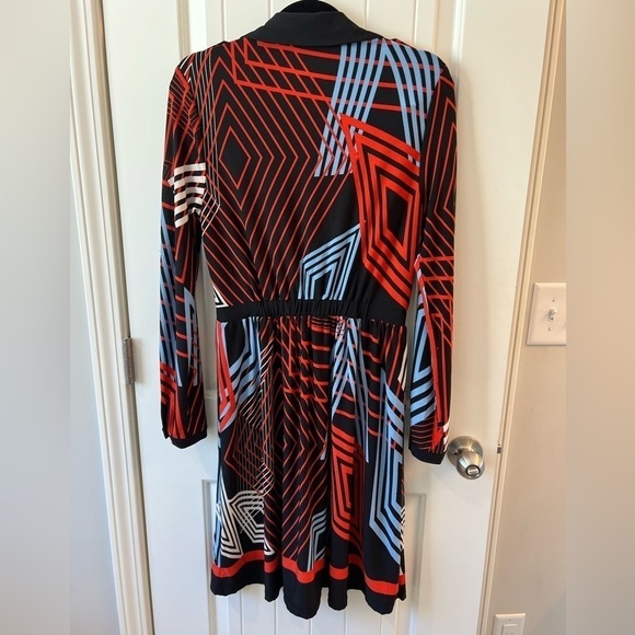Grifflin Paris Geometric Print Vintage Dress Y2K Size M - Picture 2 of 9
